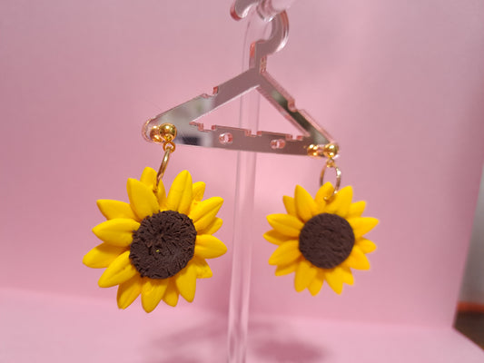 aretes de girasol