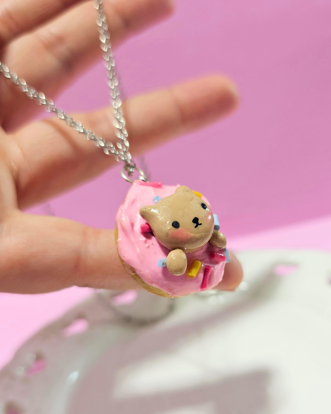 Donut Neko Necklace