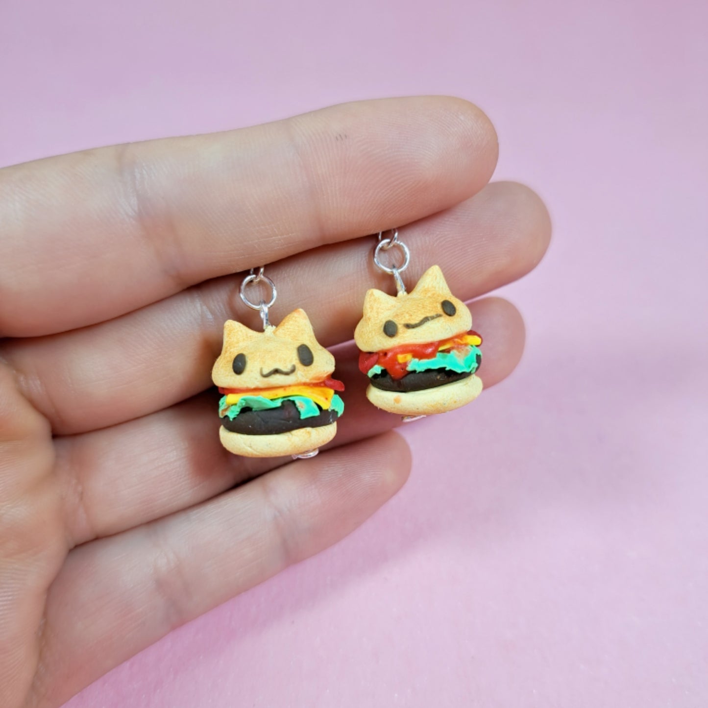 aretes helado michi-hamburguesa hipoalergenicos