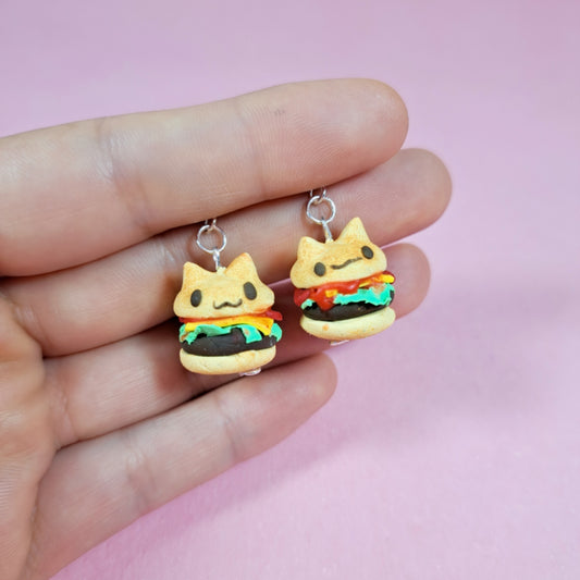 aretes helado michi-hamburguesa hipoalergenicos