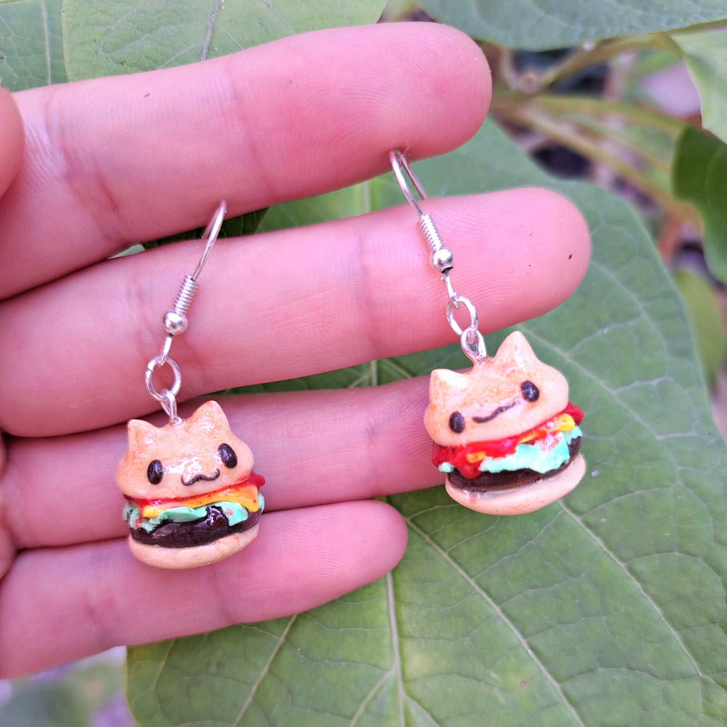 aretes helado michi-hamburguesa hipoalergenicos