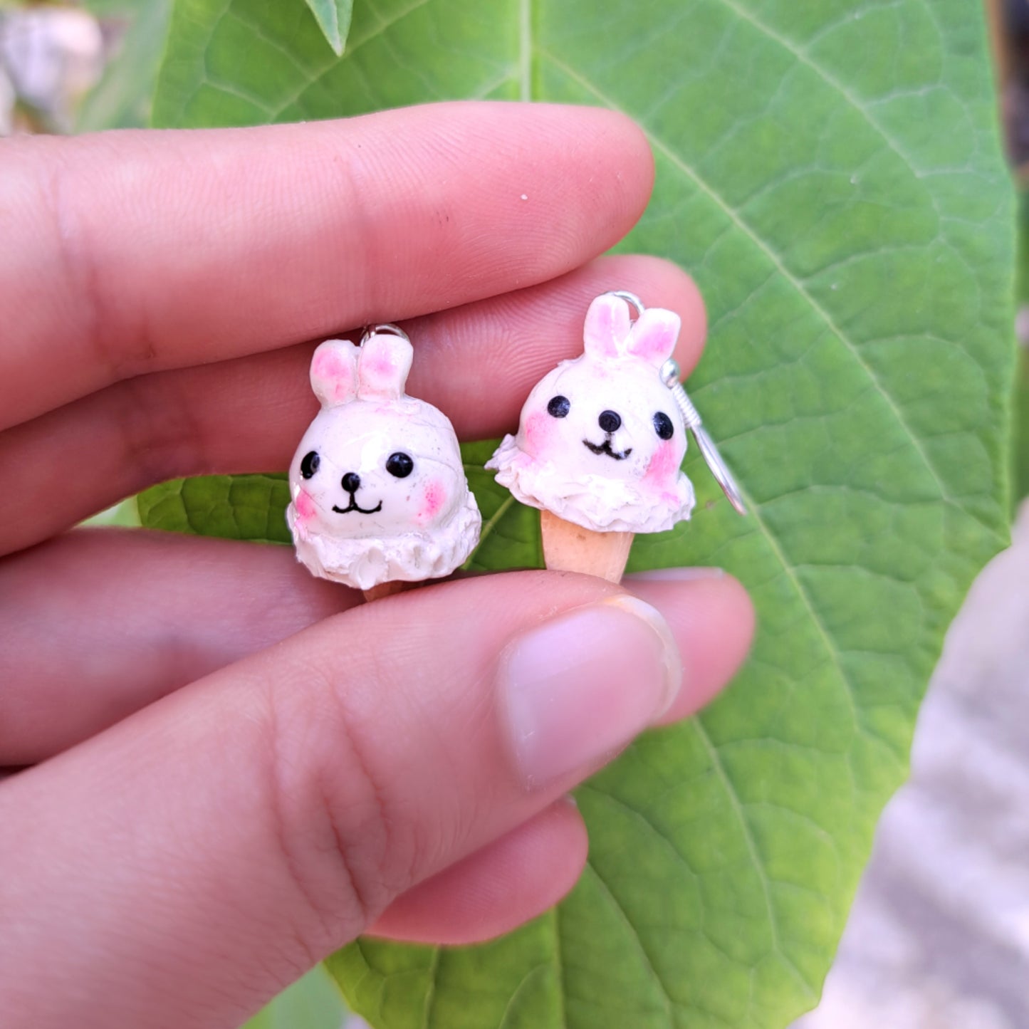 aretes helado usagi hipoalergenicos